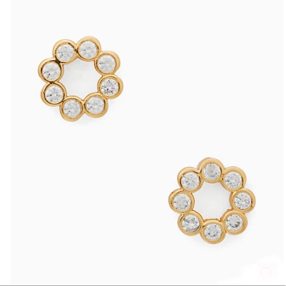 Kate Spade Gold Rhinestone Full Circle Earrings